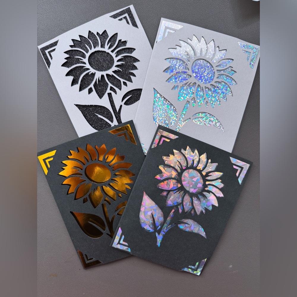 Holographic Sunflower Card Set